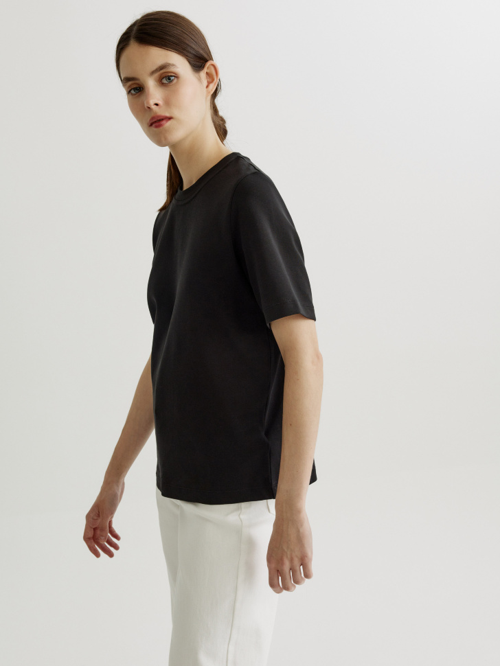 базовая футболка из интерлока из россии вид сбоку