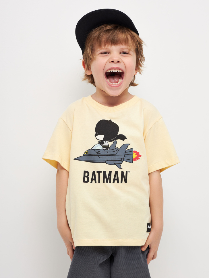 

Футболка с принтом Batman для мальчиков, Желтый