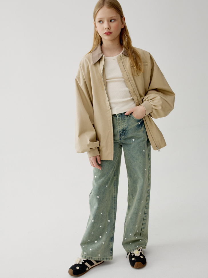 Джинсы багги с металлическими заклепками для девочек 2999₽