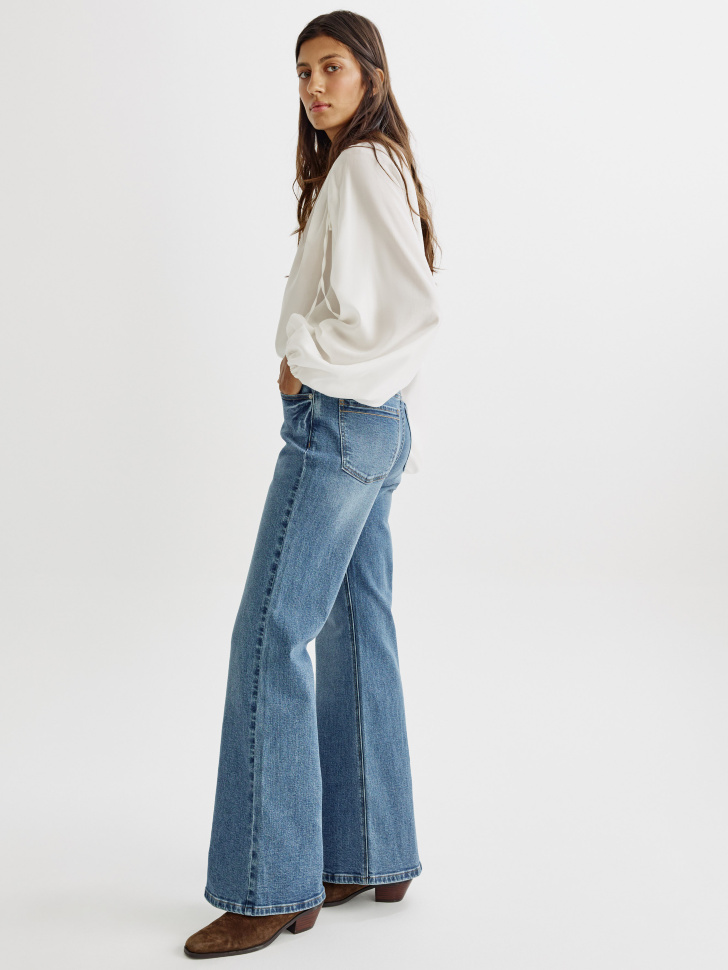 джинсы клеш со средней посадкой для взрослого возраста с изнаночной стороны