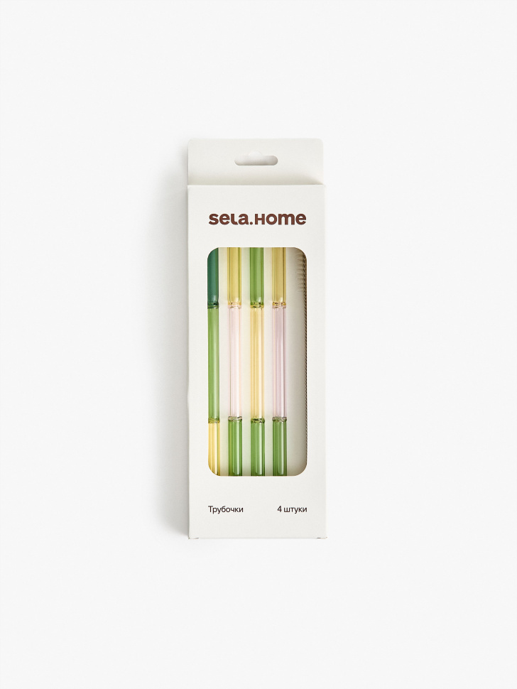 набор стеклянных трубочек от бренда sela вид слева