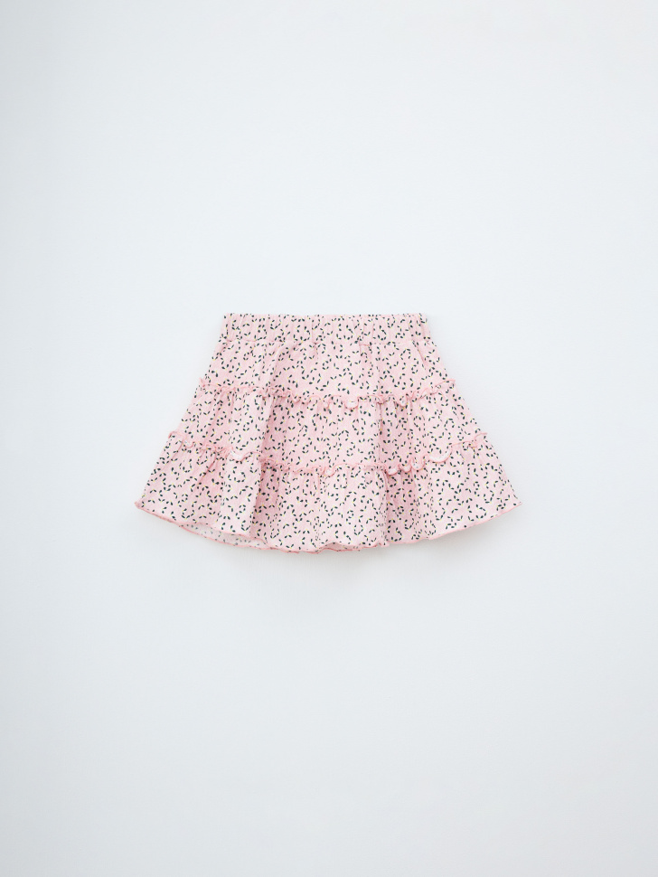 Ярусная юбка-шорты с принтом для девочек - фото 3