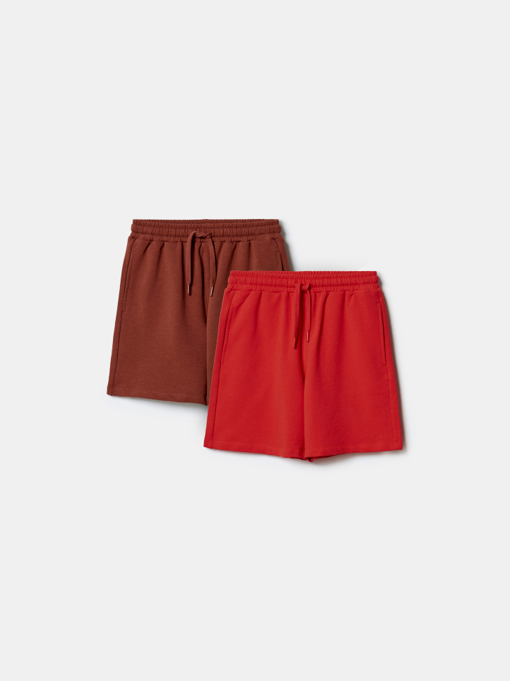 Трикотажные базовые шорты Sela для мальчиков 2 шт, разноцветный, арт. 53691