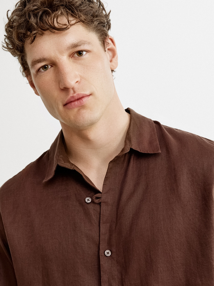 рубашка из 100% премиального льна по цене 4999 руб вид справа