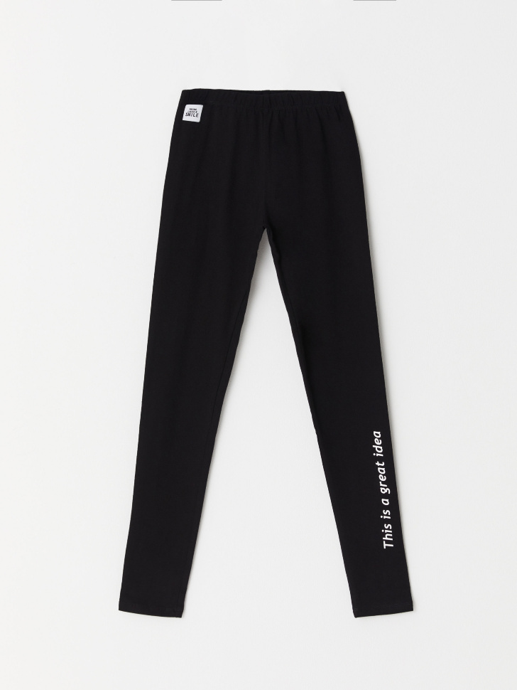 

Трикотажные леггинсы с лампасами для девочек, Черный