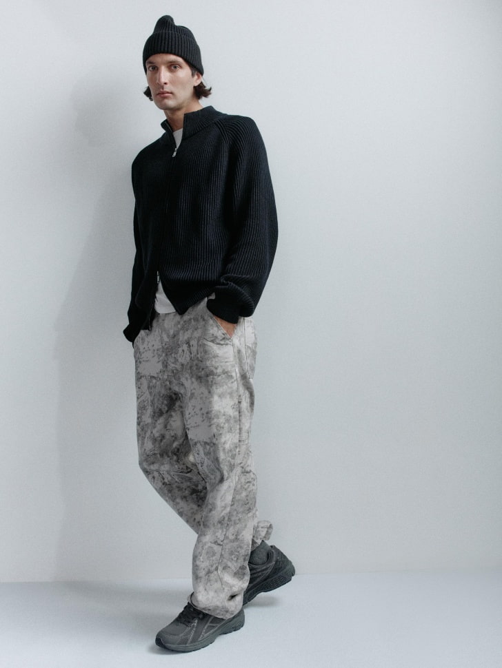 вязаный джемпер на молнии 4680704281835 по акции