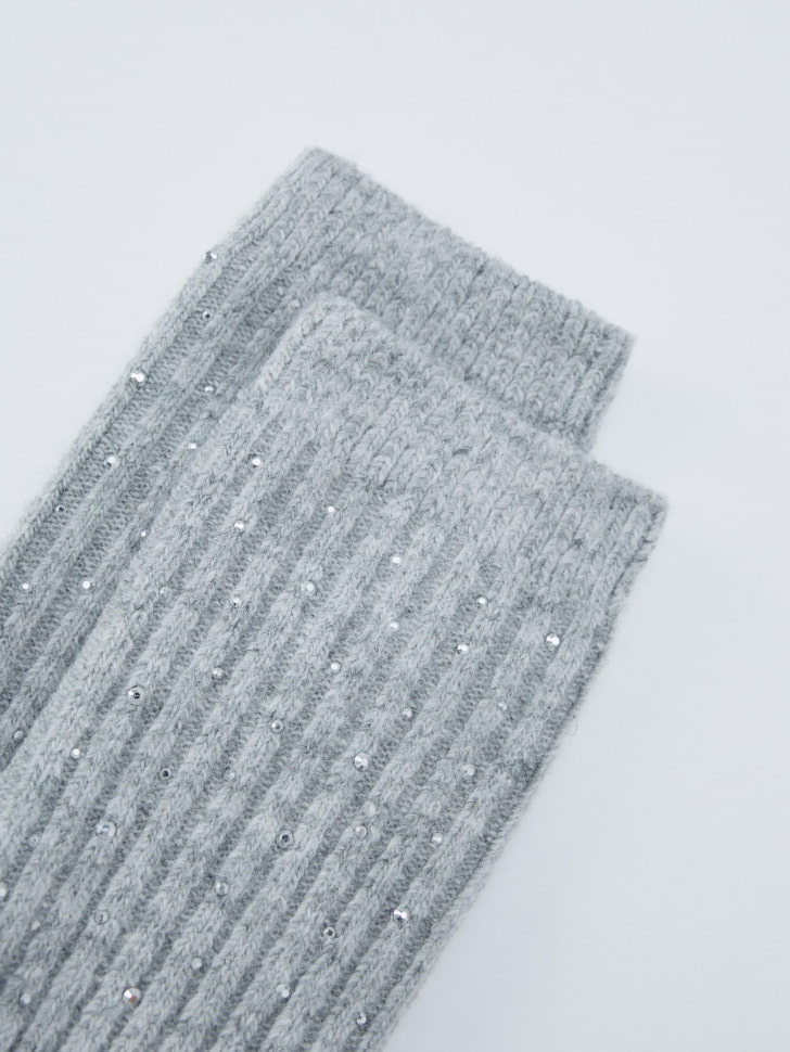 вязаные носки со стразами с добавлением шерсти 4610517242686 по акции