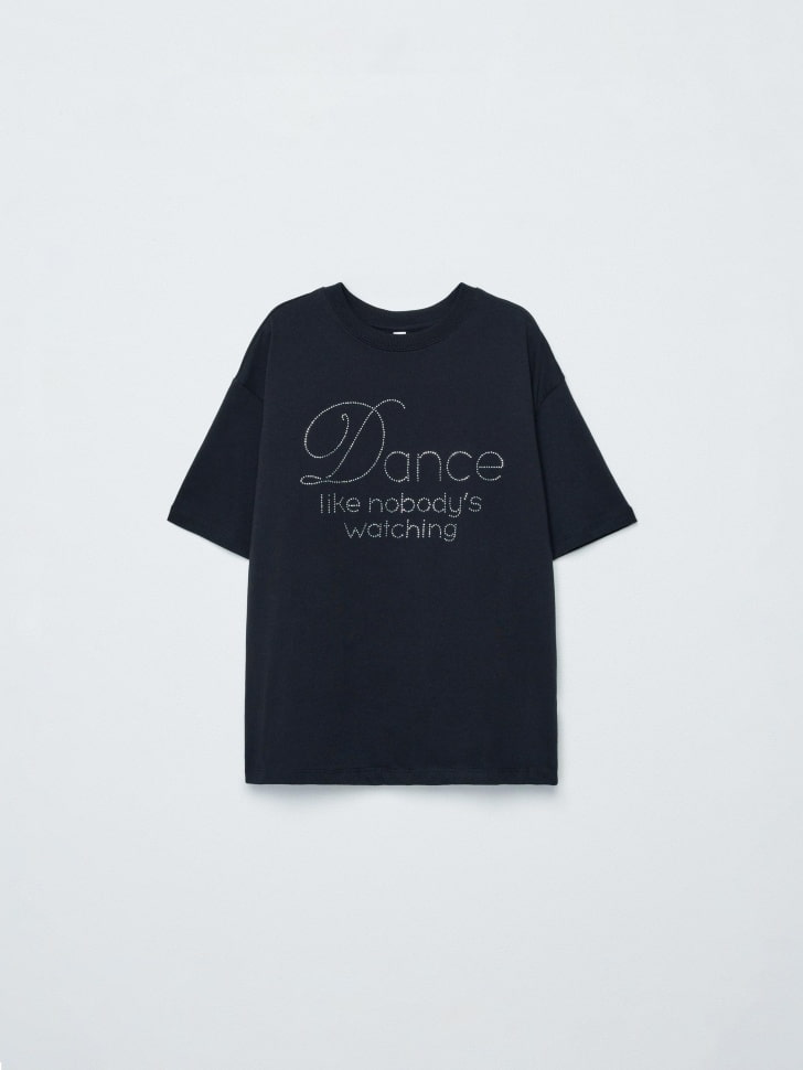 футболка оверсайз со стразами для девочек 4680798786094 фотография