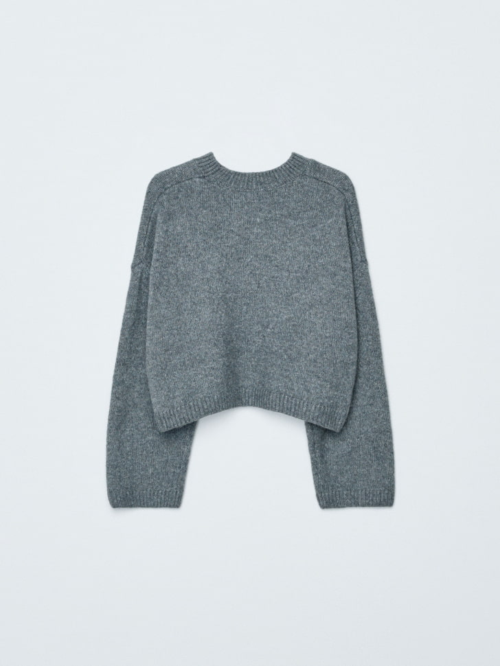 укороченный вязаный джемпер с люрексом для девочек 4610517134585 купить с доставкой