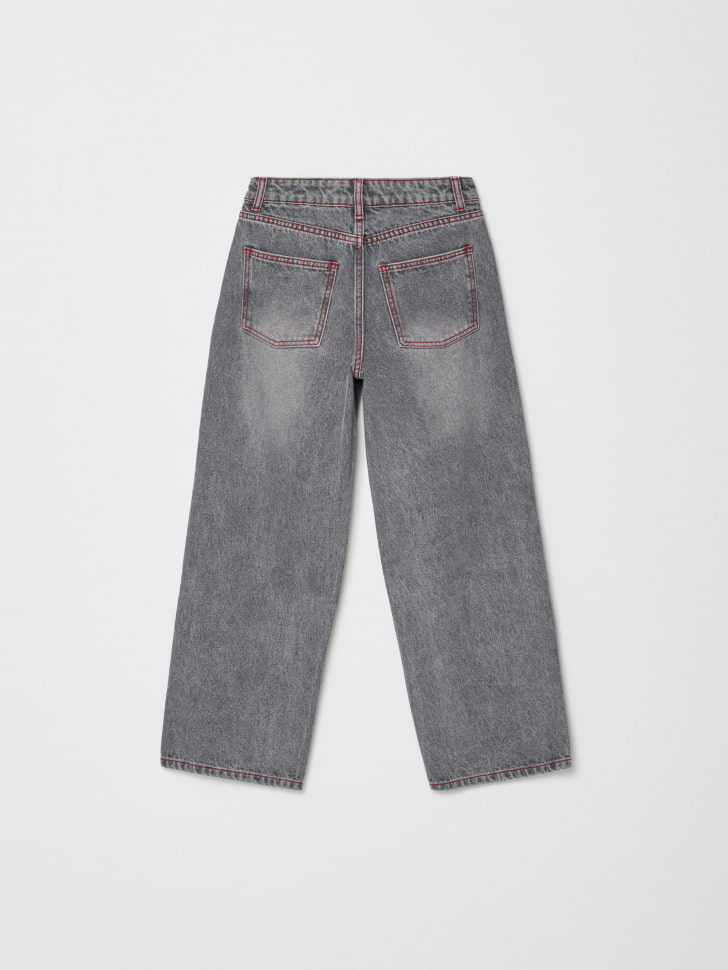 джинсы straight fit с красной строчкой для мальчиков 4680798580968 с промокодом