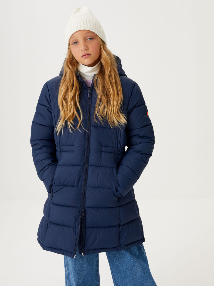 Стеганое пальто  для девочек (синий, 146/ 11-12 YEARS) от Sela