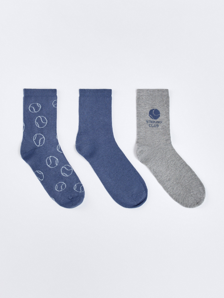 Набор из 3 пар носков SELA для мальчиков, разноцветный, арт. 35152