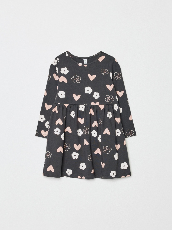 трикотажное платье с принтом для девочек 4610517162540 фотография