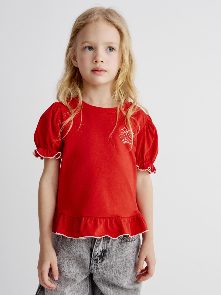 Футболка с рукавами-фонариками для девочек, арт. 31997