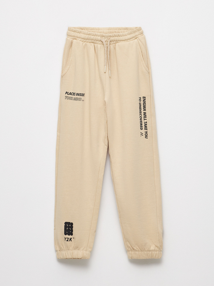 

Джоггеры с принтом для мальчиков, Бежевый