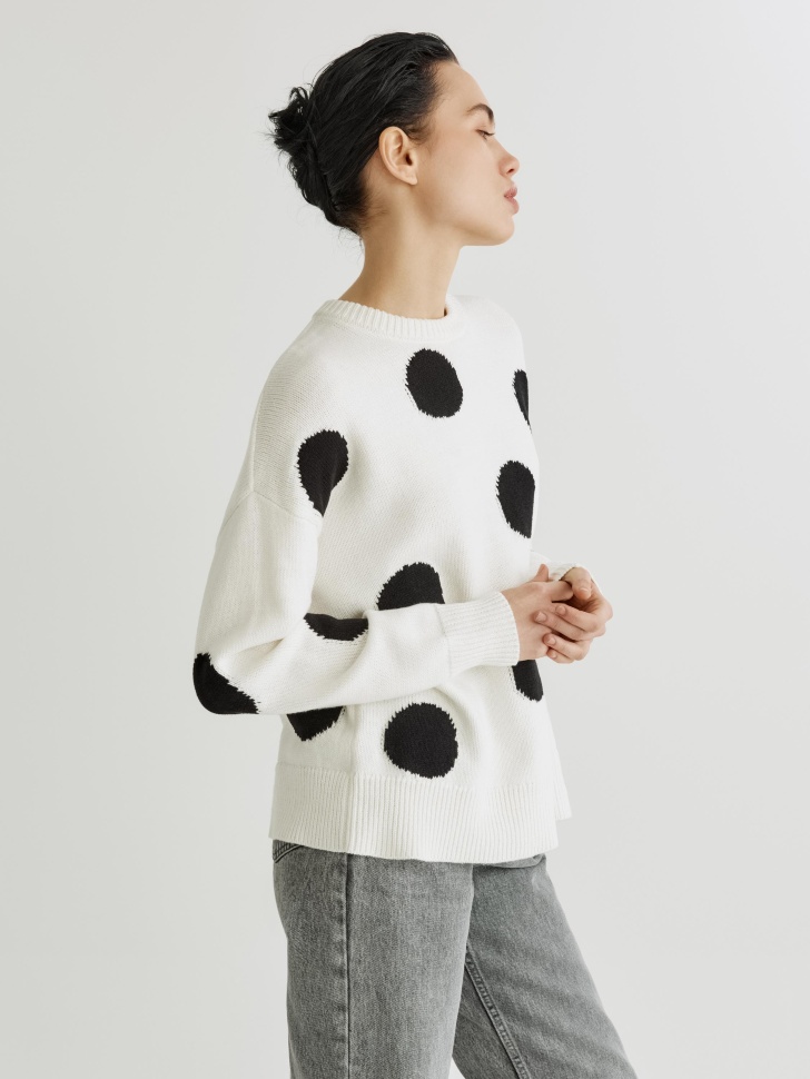 джемпер оверсайз в крупный горох из россии вид сбоку