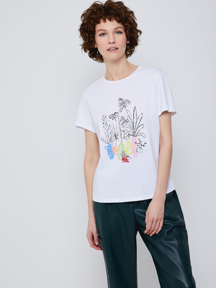 

Футболка с принтом, Белый