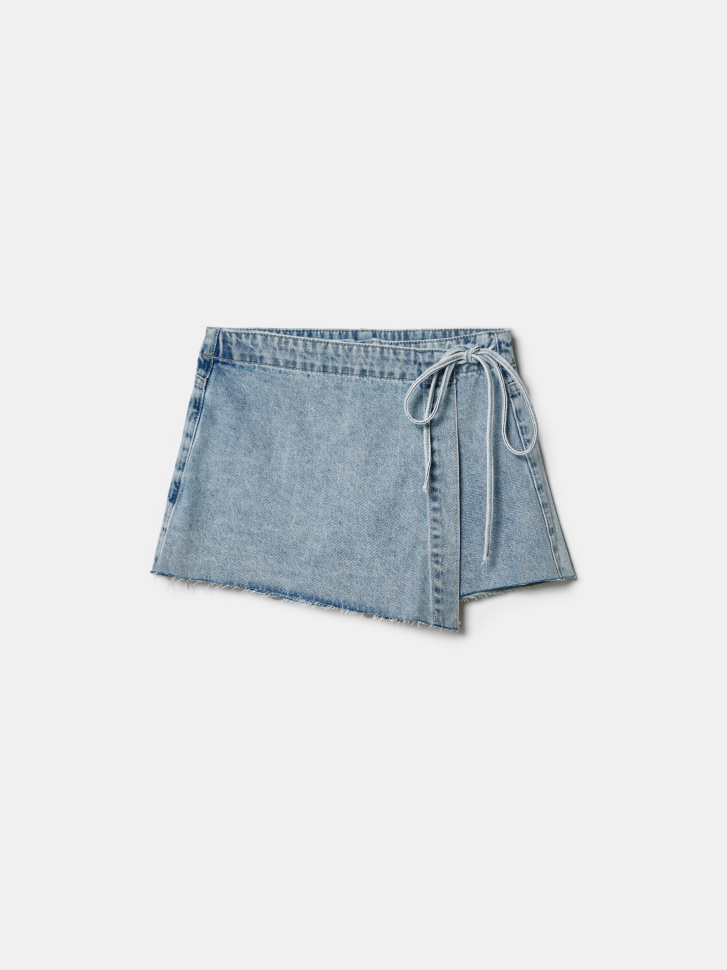 Джинсовая юбка-шорты для девочек Sela, голубой, арт. 50437