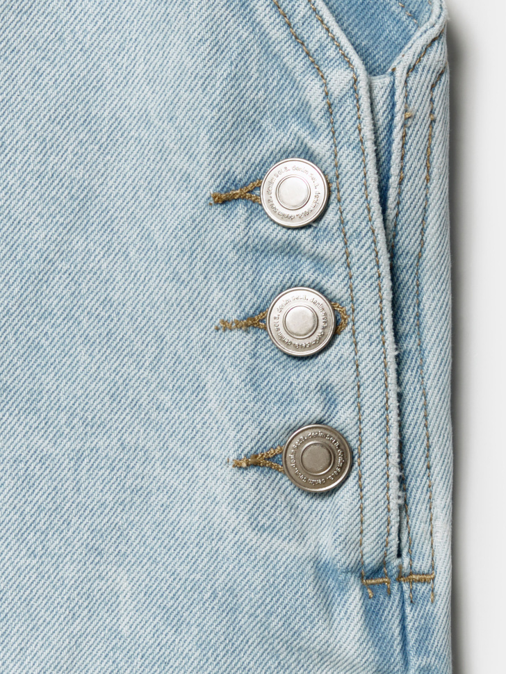 джинсовый комбинезон для девочек из хлопка спереди