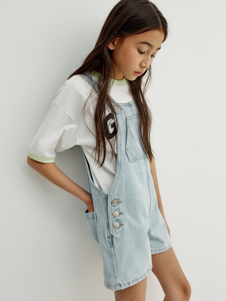 джинсовый комбинезон для девочек 4610517780041 фотография