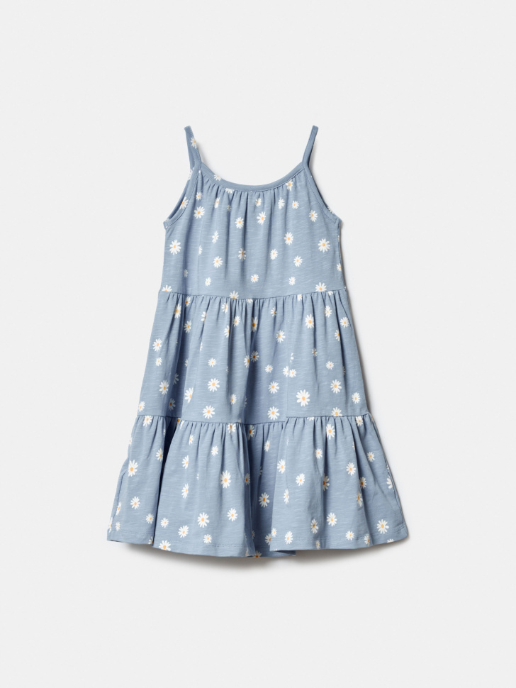 трикотажное платье на бретелях для девочек из россии вид сбоку