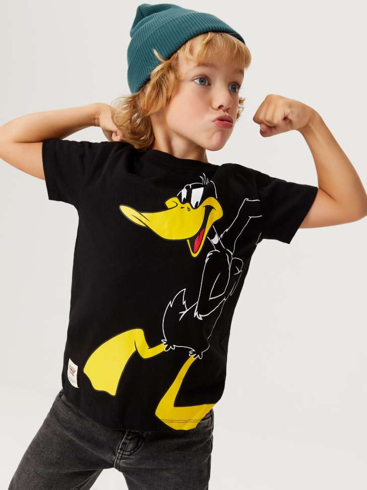 

Футболка с принтом Looney Tunes для мальчиков, Черный