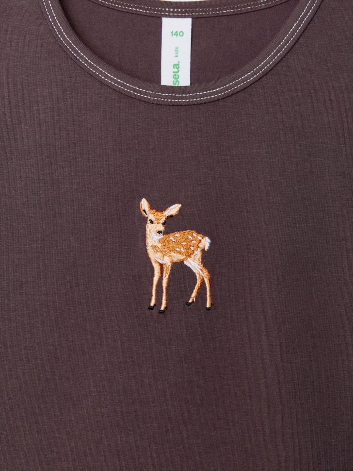 укороченный лонгслив с вышивкой для девочек 4680798119205 в интернет магазине