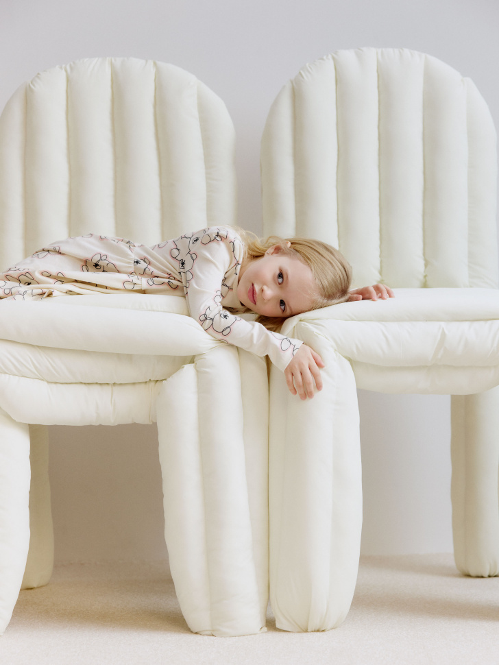 Трикотажное платье SELA для девочек с принтом, бежевый, арт. 33689