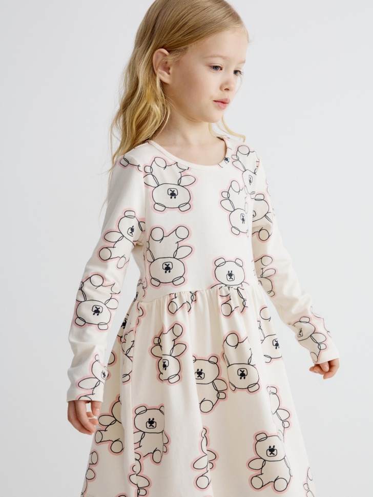 Трикотажное платье SELA для девочек с принтом, арт. 33689
