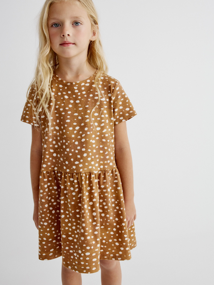 SELA Трикотажное платье с принтом для девочек, арт. 32391