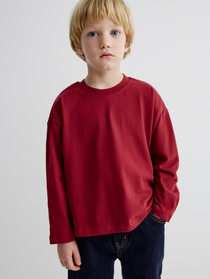 Детский оверсайз лонгслив Sela, бордовый, арт. 33703