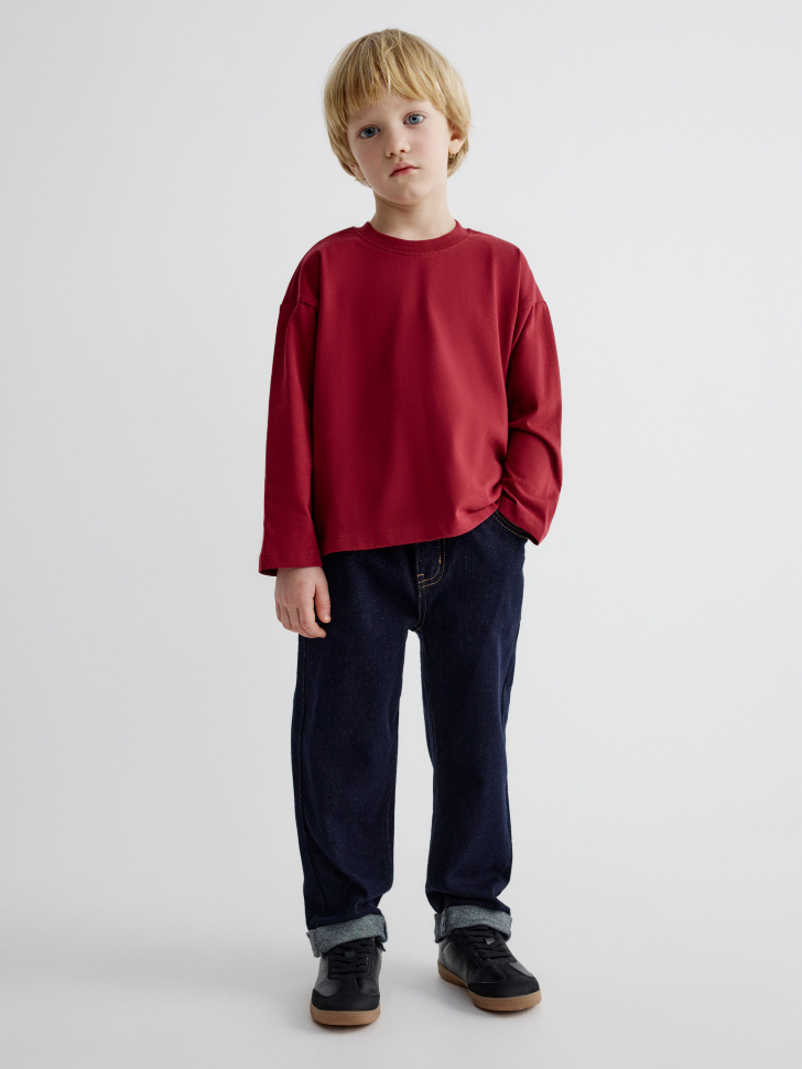 базовый лонгслив оверсайз детский от бренда sela вид слева