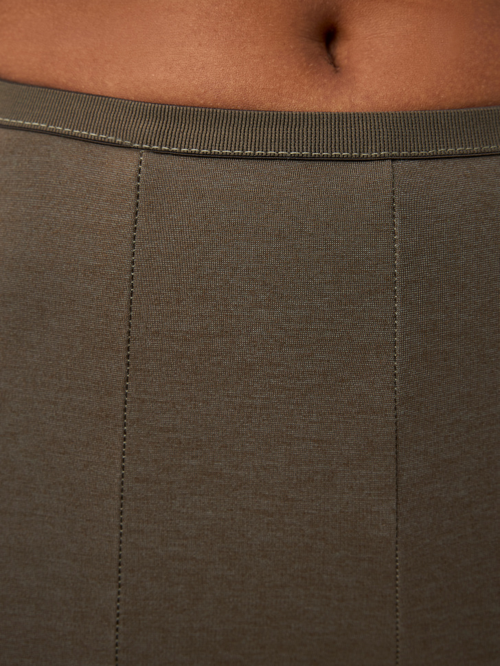 Трикотажные брюки клеш (коричневый, XS) sela 4680168323744 - фото 7