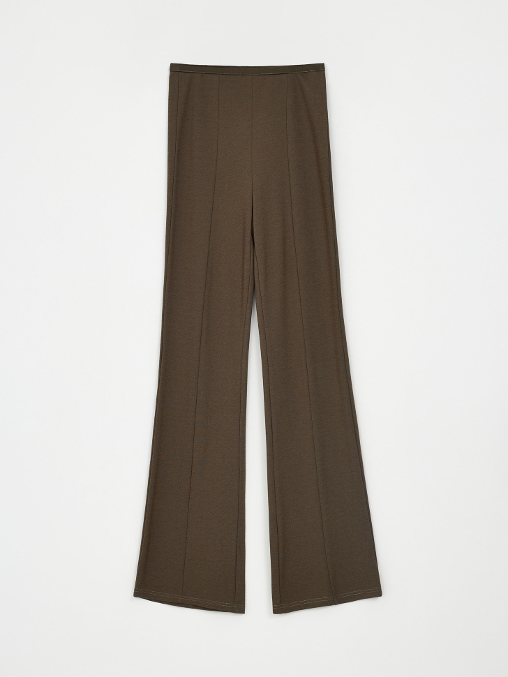 Трикотажные брюки клеш (коричневый, XS) sela 4680168323744 - фото 9