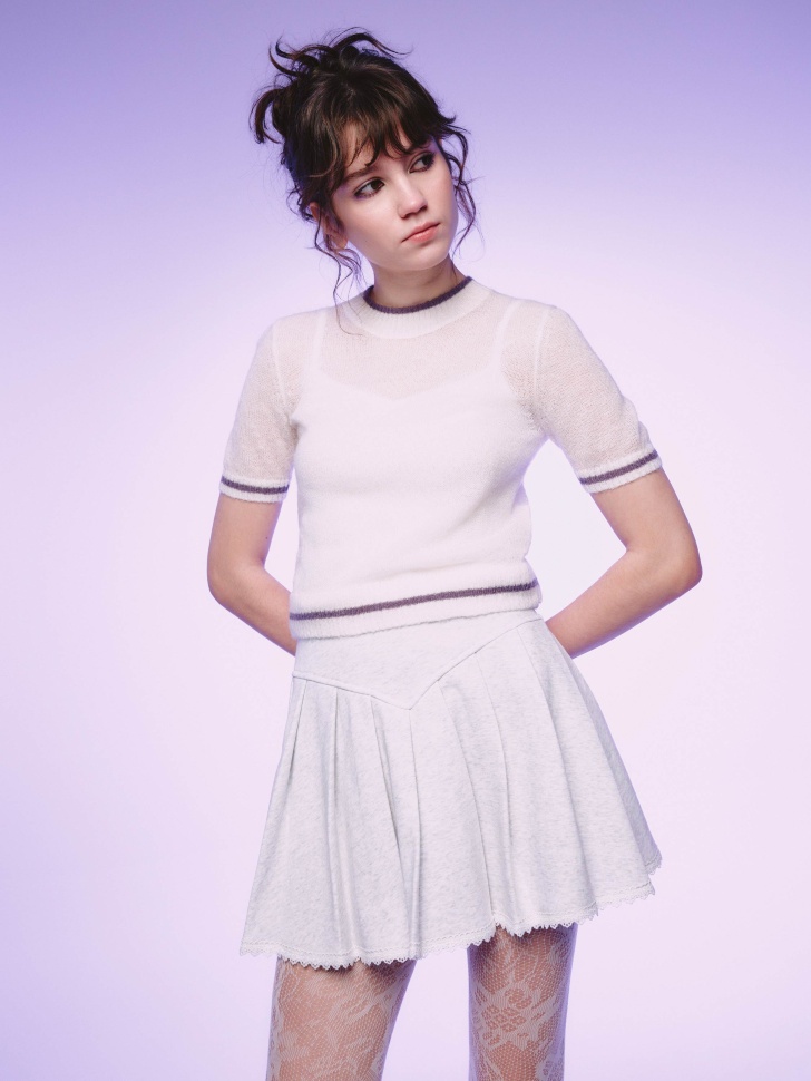 джемпер с содержанием шерсти и мохера из линейки  young из шерсти спереди