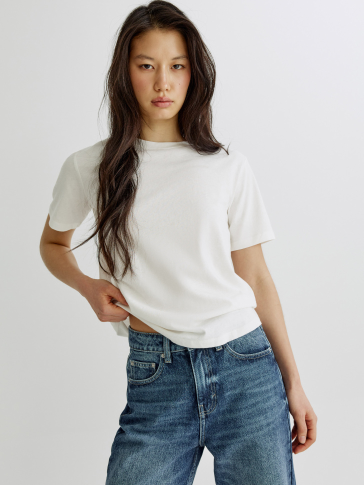 Футболка SELA из льна, белый, арт. 39032