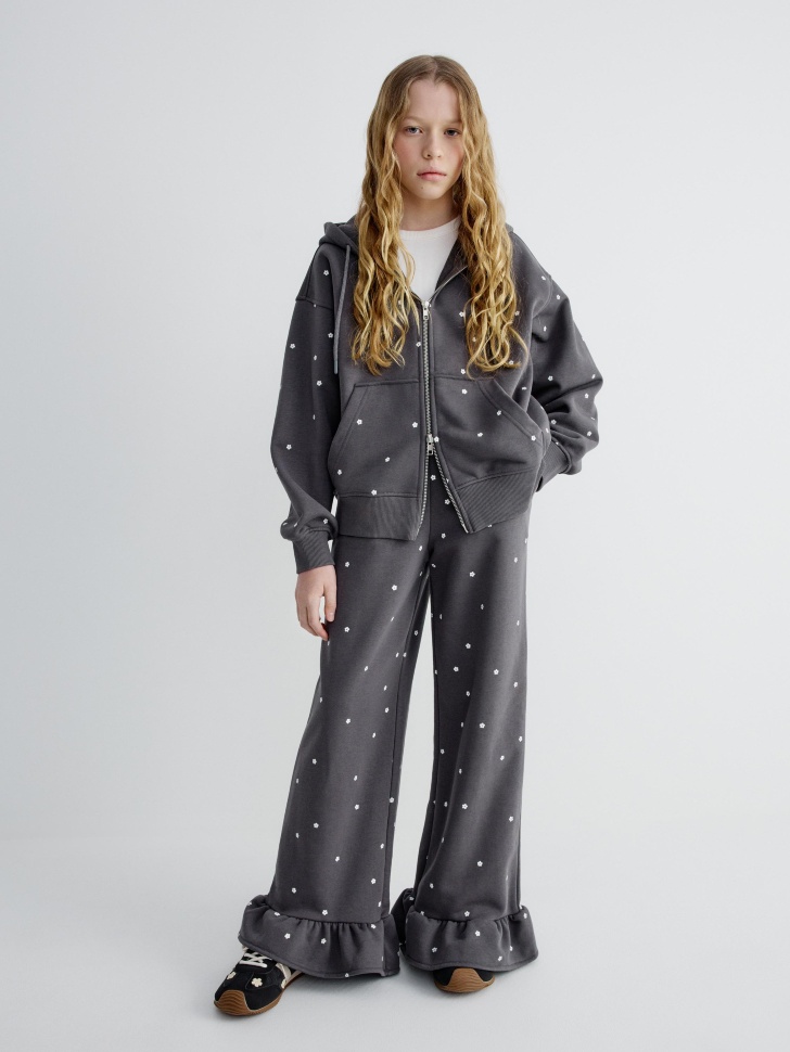 толстовка оверсайз с принтом для девочек от бренда sela вид слева