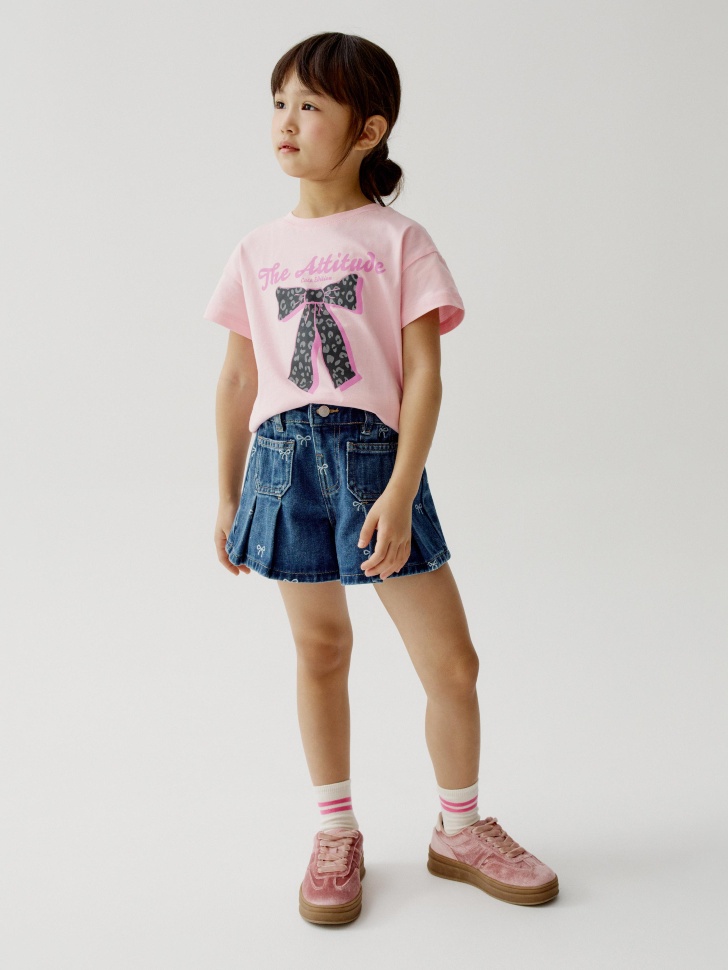 джинсовые шорты в складку для девочек 4610517418623 фотография