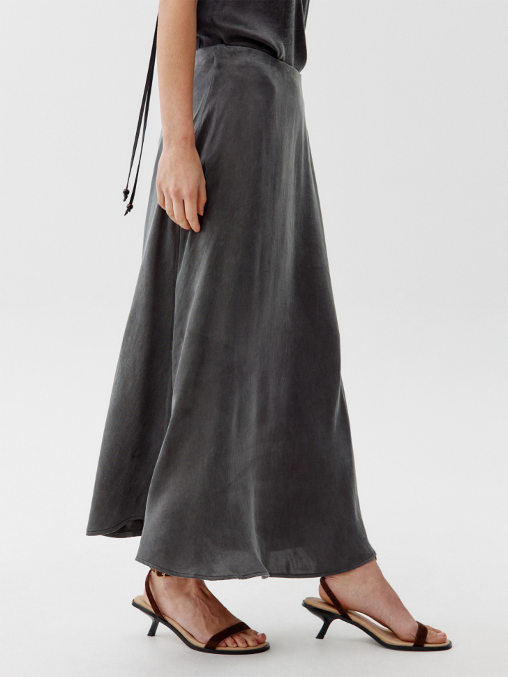 юбка миди из лиоцелла и вискозы от бренда sela вид слева