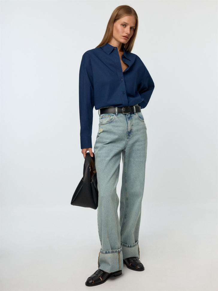

Винтажные джинсы Wide Leg с отворотами