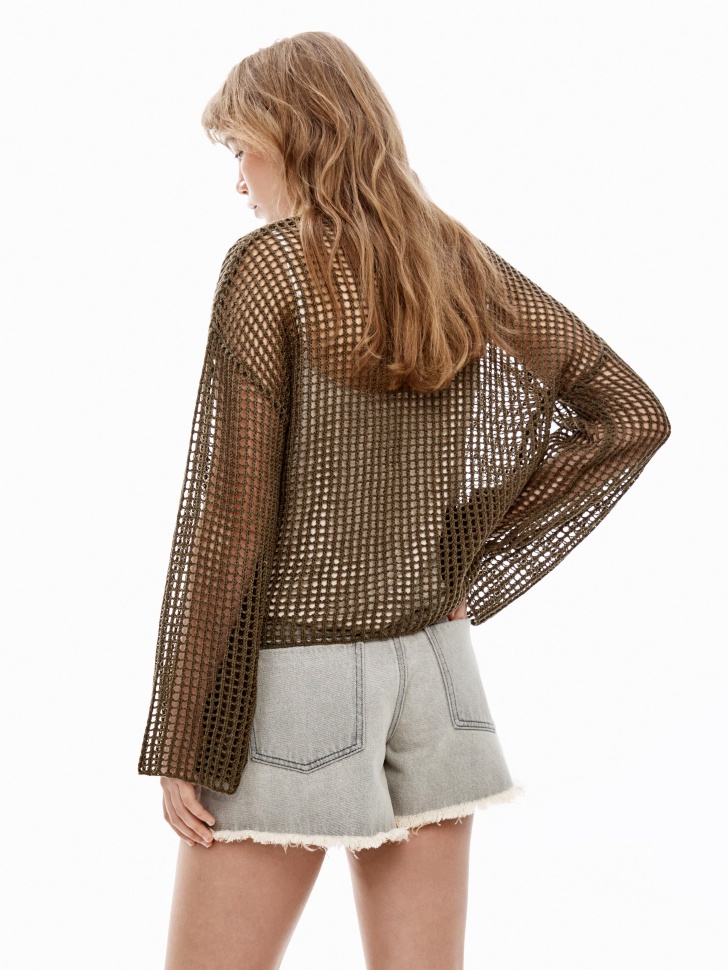 джемпер оверсайз крупной вязки из линейки  young по цене 2699 руб вид справа