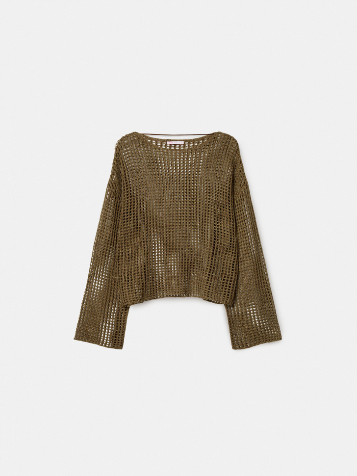 джемпер оверсайз крупной вязки из линейки  young из проверенных материалов спереди