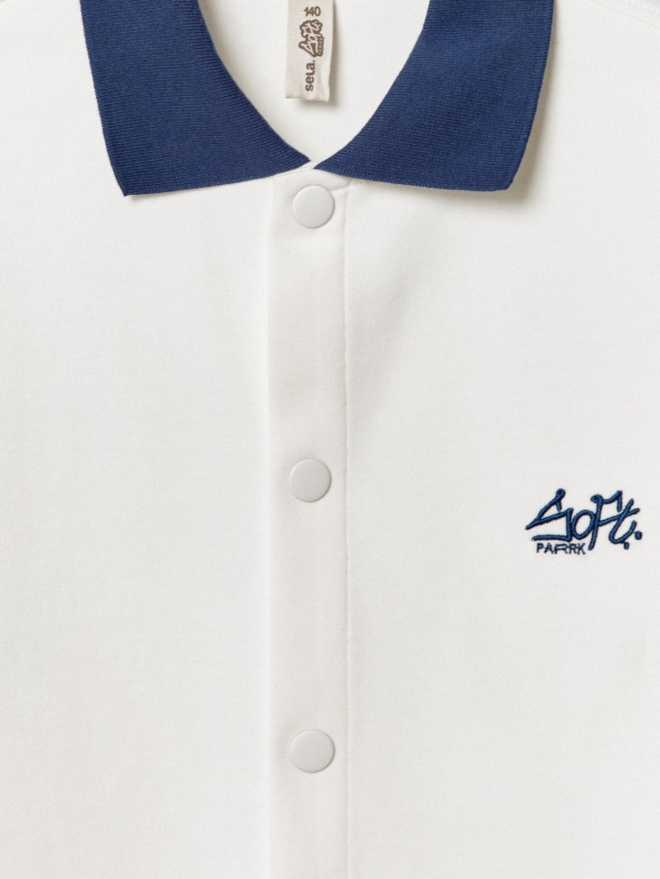 трикотажная рубашка с коротким рукавом для мальчиков из трикотажа спереди