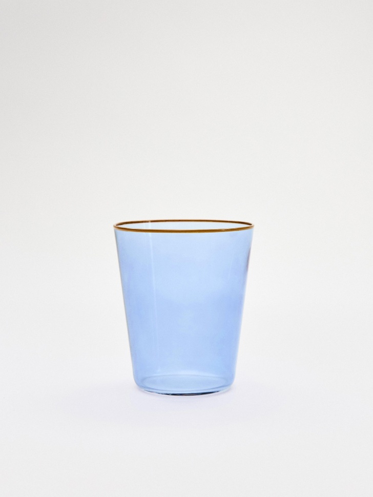 Стакан из стекла, голубой, золотистый, арт. stg001