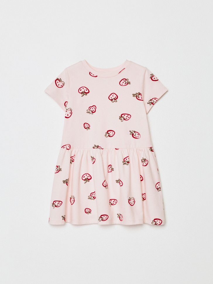 трикотажное платье с принтом для девочек 4610517160478 фотография