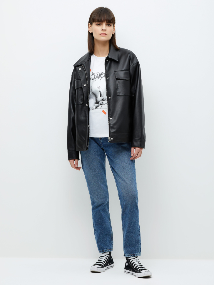 

Базовые джинсы mom fit, Синий
