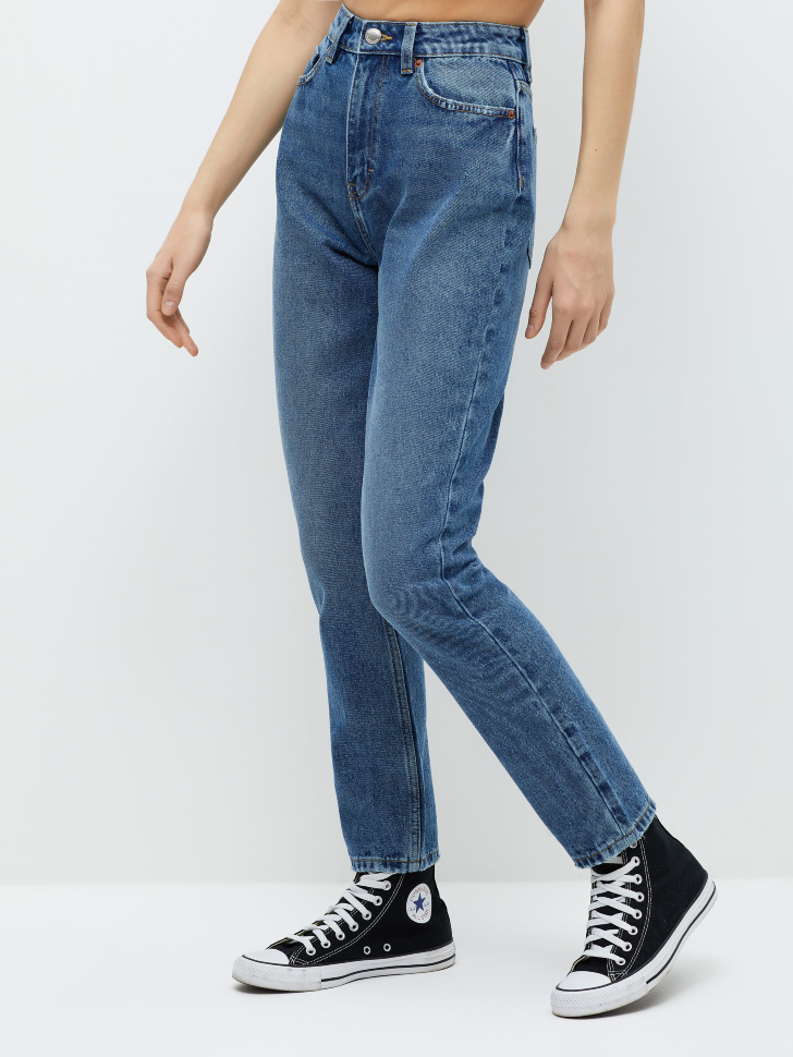 Базовые джинсы mom fit (синий, M) от Sela