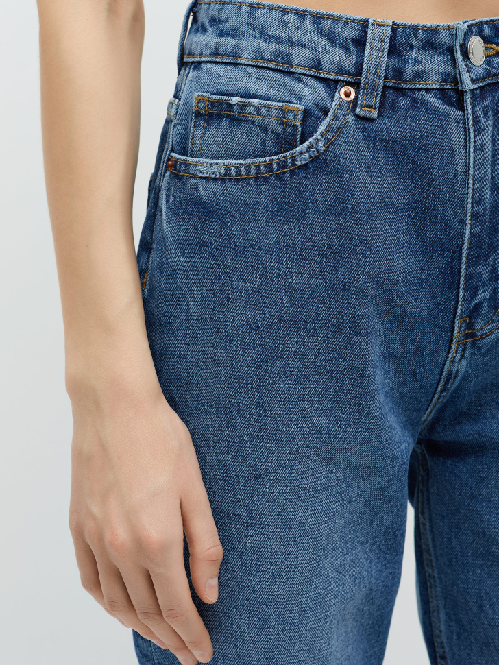 Базовые джинсы mom fit (синий, XL) от Sela