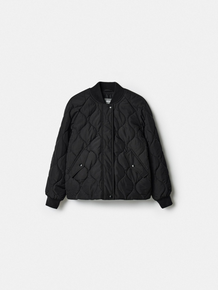 стеганая куртка с водоотталкивающей пропиткой из трикотажа спереди