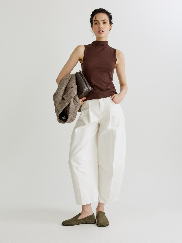 Укороченные джинсы баллоны SELA, бежевый, арт. 43750